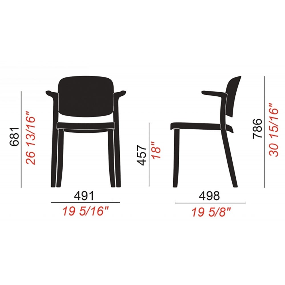 Colos Piazza 1 and Piazza 2 set of 4 polypropylene chairs | kasa.store