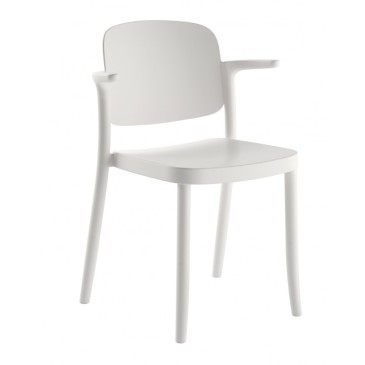 colos piazza 2 white armrest chair