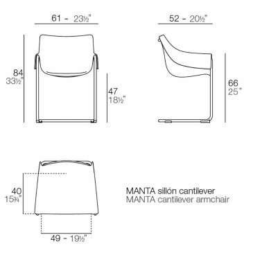 Conjunto Vondom Manta de 2 cadeiras com braços | kasa-store