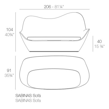 Vondom sofa Sabinas Sofa pogodna za unutarnju i vanjsku upotrebu | kasa-store