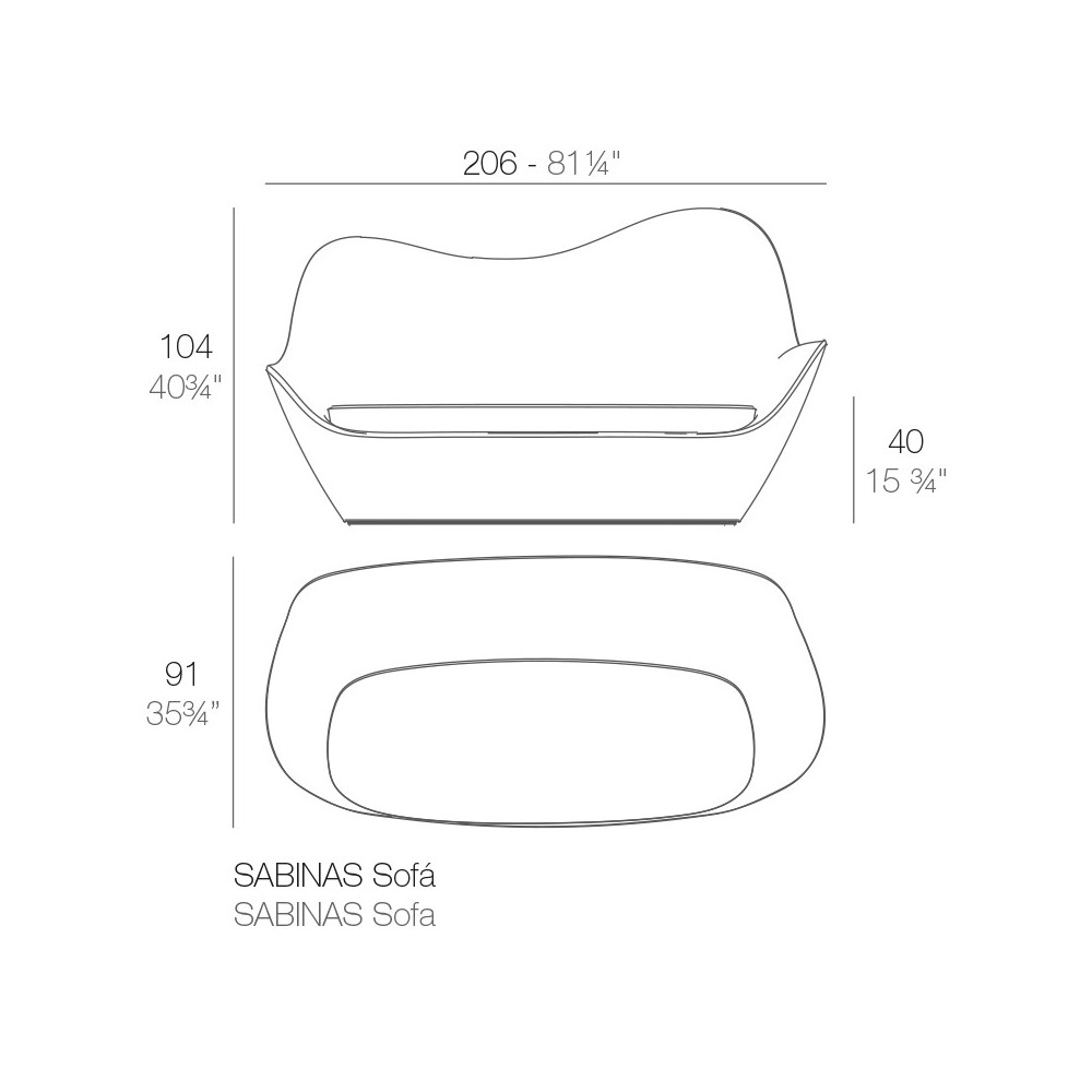 Vondom sofa Sabinas Sofa pogodna za unutarnju i vanjsku upotrebu | kasa-store