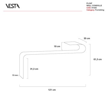 Vesta Float prozirna zidna konzola od pleksiglasa | kasa-store