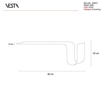 Vesta Billow zidna polica od pleksiglasa | kasa-store