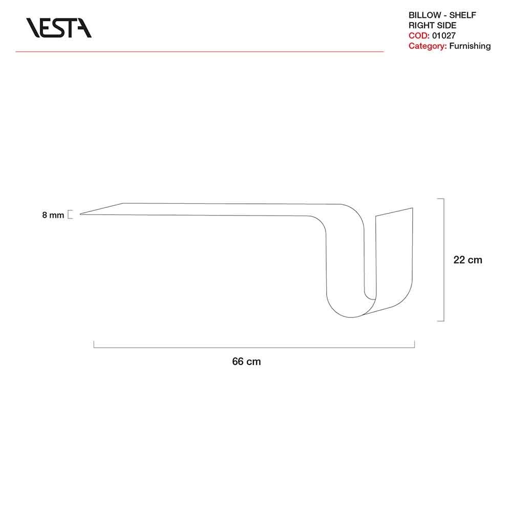 Vesta Billow zidna polica od pleksiglasa | kasa-store