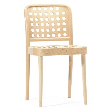 Chaise Ton 822 sans accoudoirs en bois naturel