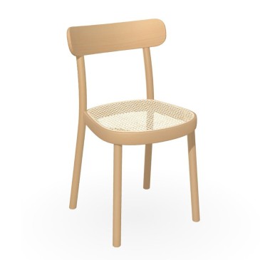 Silla Ton La Zitta de madera revestida de paja de Viena | kasa-store