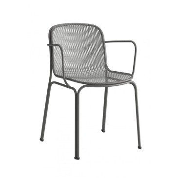 Colos villa 2 dark grey chair with armrests