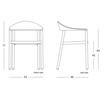 Plank Monza 2er-Set Holzstühle mit Armlehnen | kasa-store