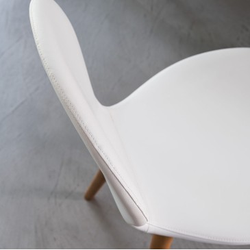 Laila chair in ash wood and eco-leather seat | Kasa-store