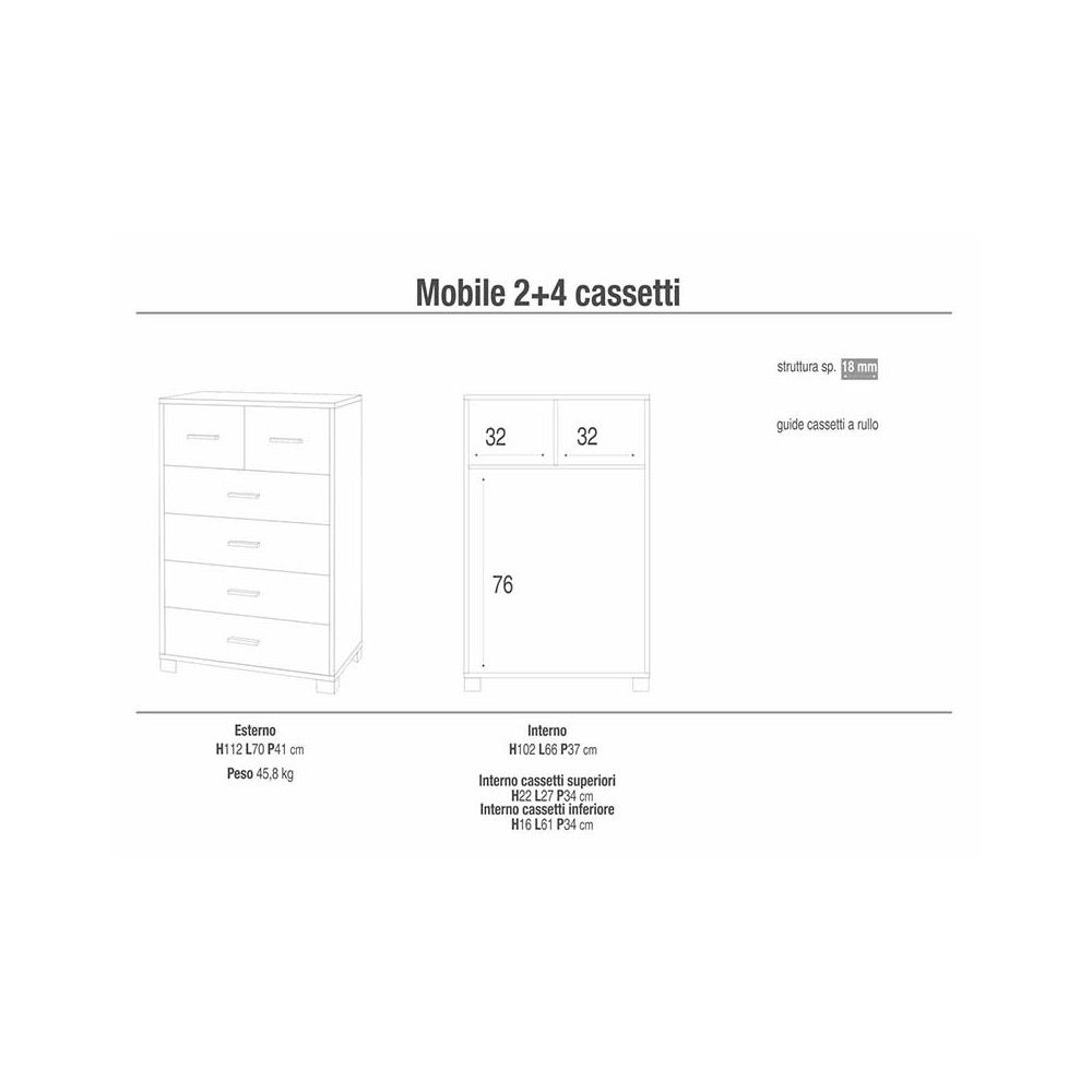 Quadrante model komode Sarmog | kasa-store