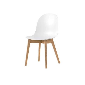 connubia academy chair beech frame white polypropylene seat