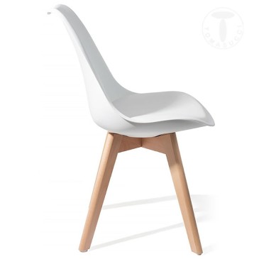 Tomasucci Kiki Evo Wood chaise en éco-cuir | kasa-store