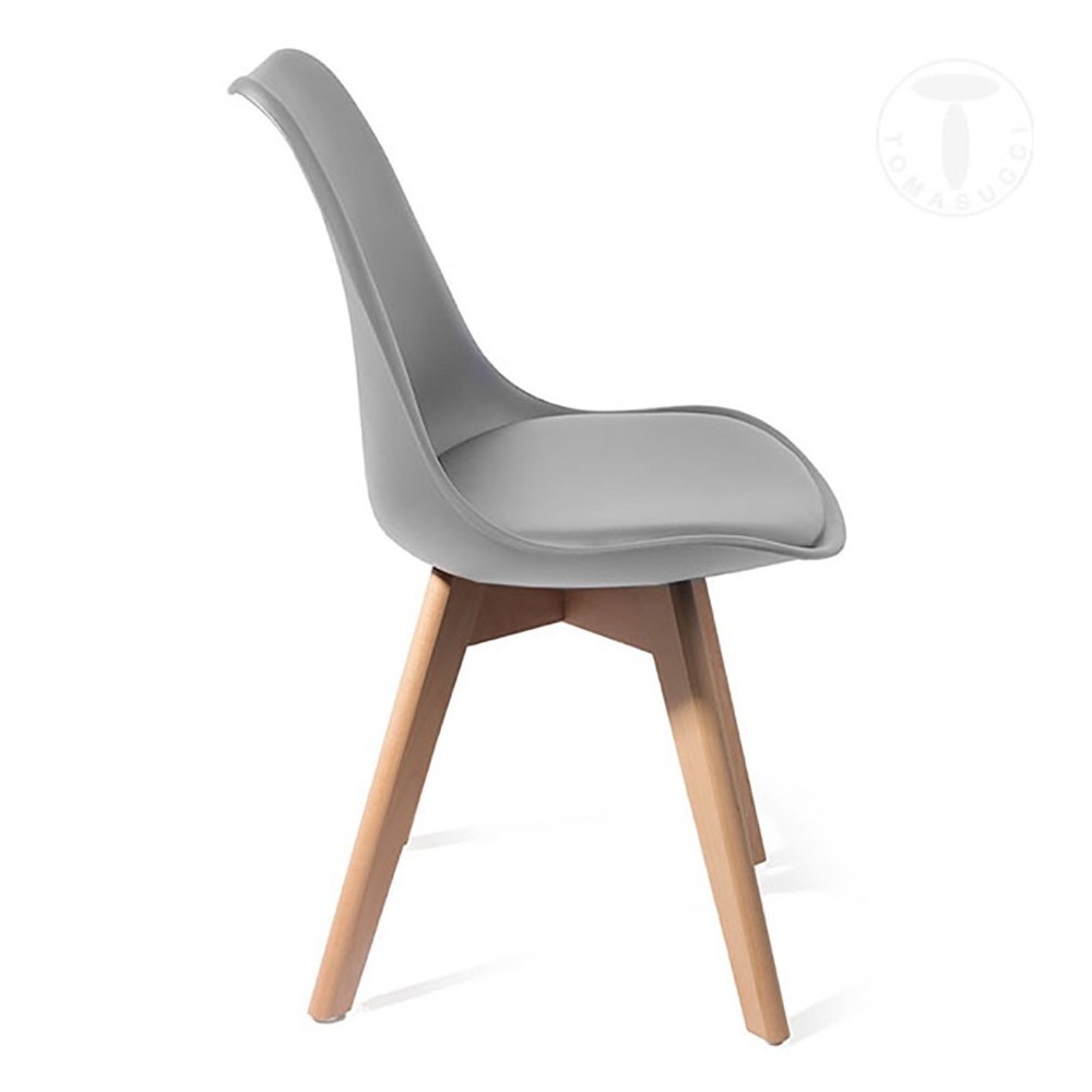 Tomasucci Kiki Evo Wood chaise en éco-cuir | kasa-store