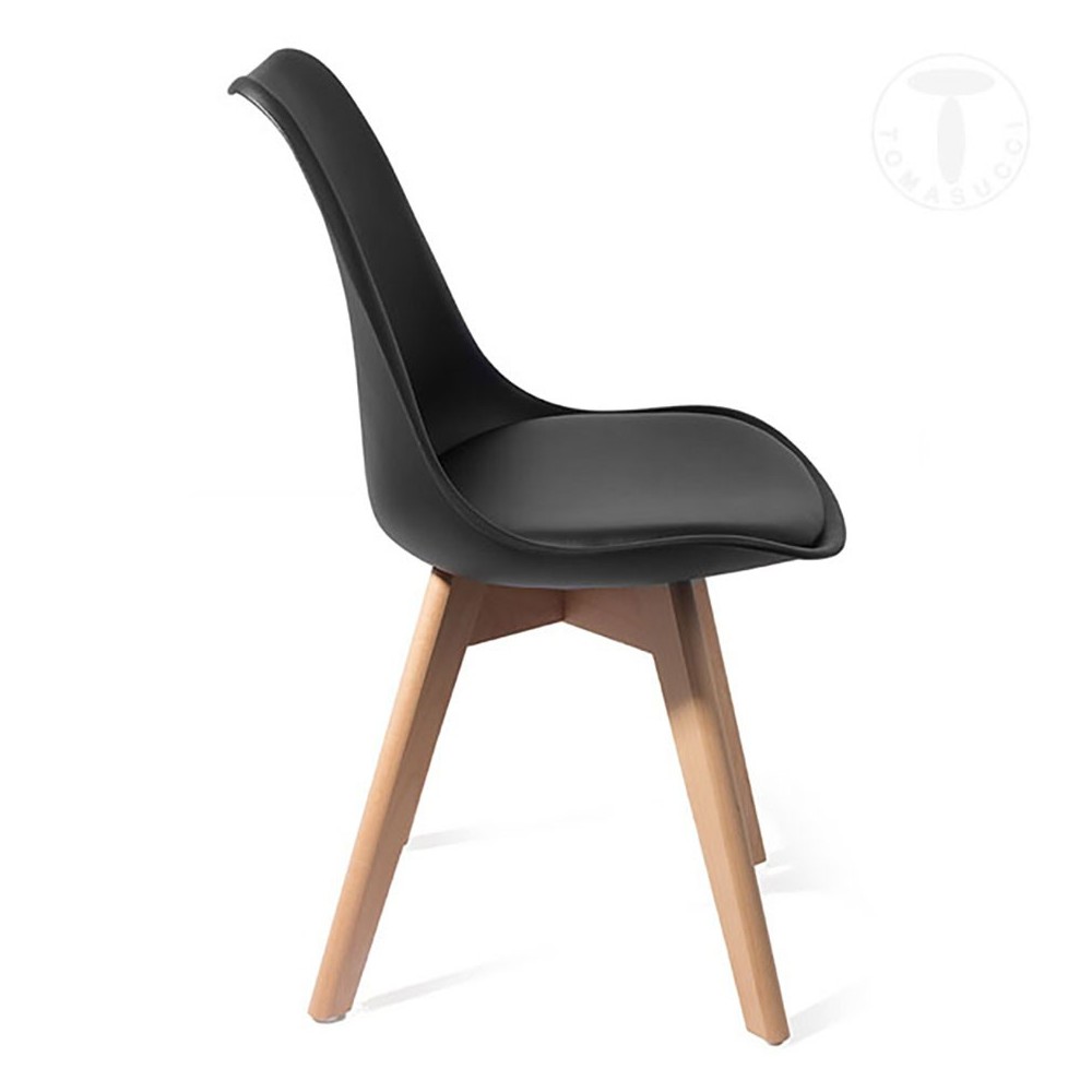 Tomasucci Kiki Evo Wood chaise en éco-cuir | kasa-store