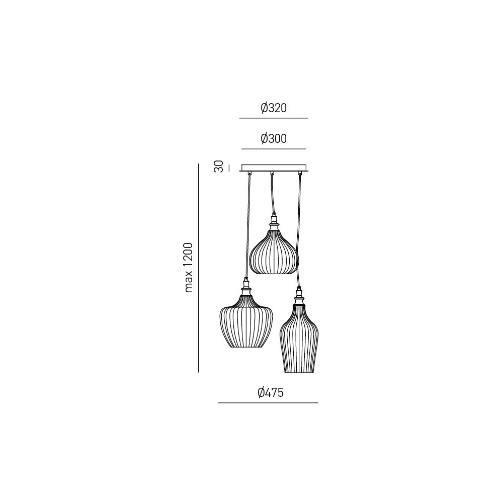 Gea Luce Cleofe S/3 viseća lampa