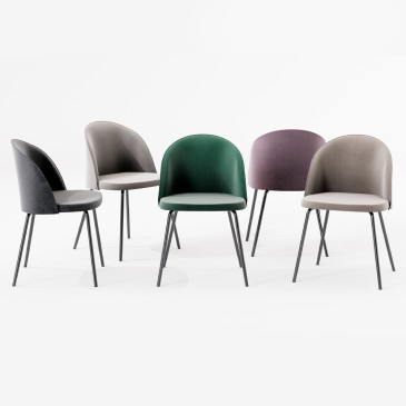 The Lulù Chair with metal leg and velvet covering