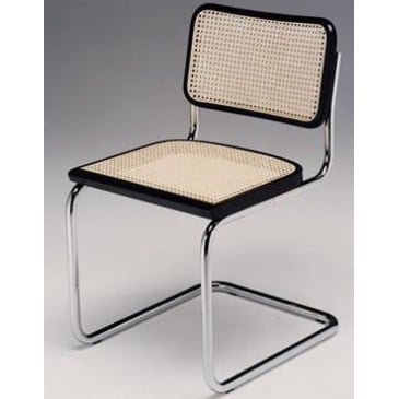 Re-edition of the Cesca chair by Marcel Breuer with steel and cane structure