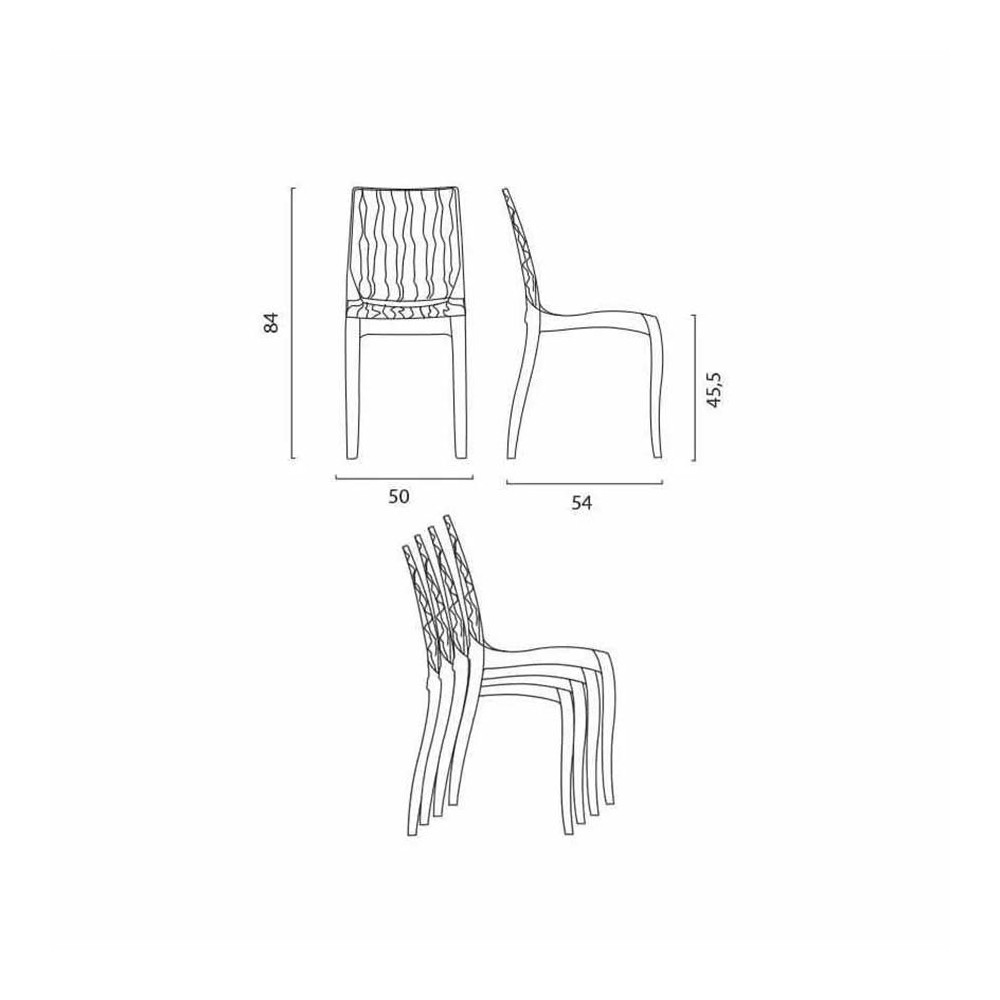 Chaise Grandsoleil Dune en polycarbonate transparent