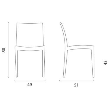 Cadeira empilhável Grandsoleil Venice de polipropileno