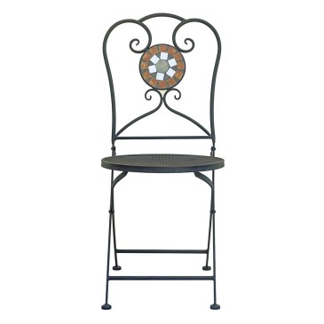 Outdoor wrought iron chair for garden or pool