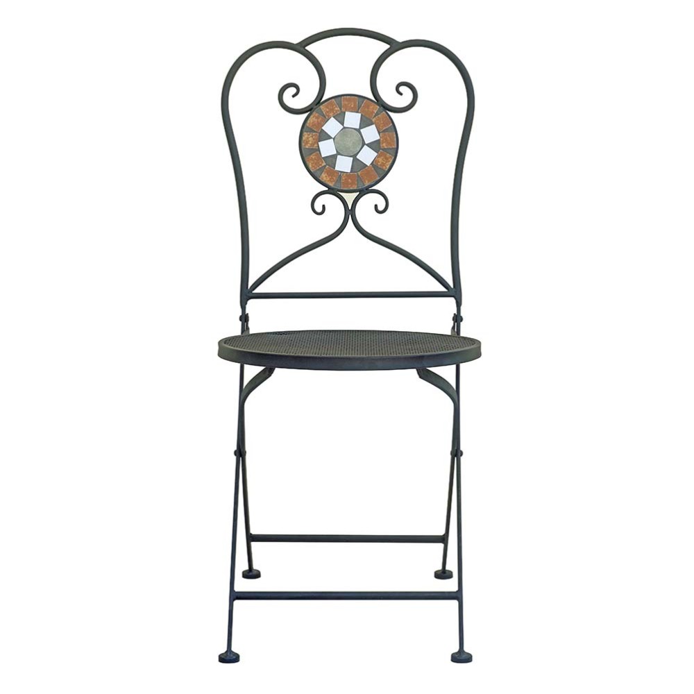 Outdoor wrought iron chair for garden or pool