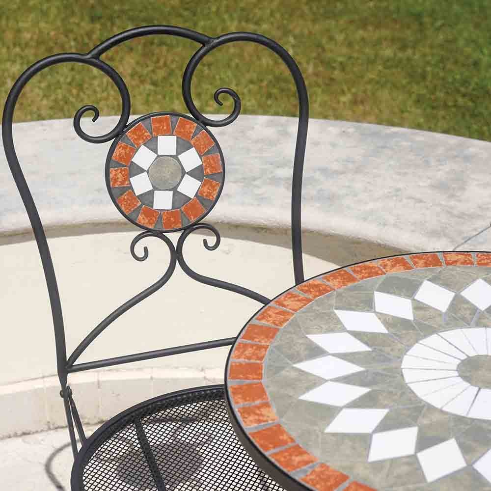 Outdoor wrought iron chair for garden or pool