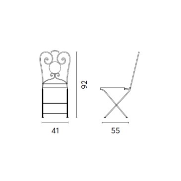 Outdoor wrought iron chair for garden or pool