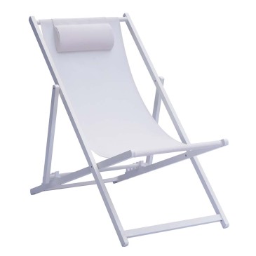 Aluminum beach deck chair covered in washable fabric