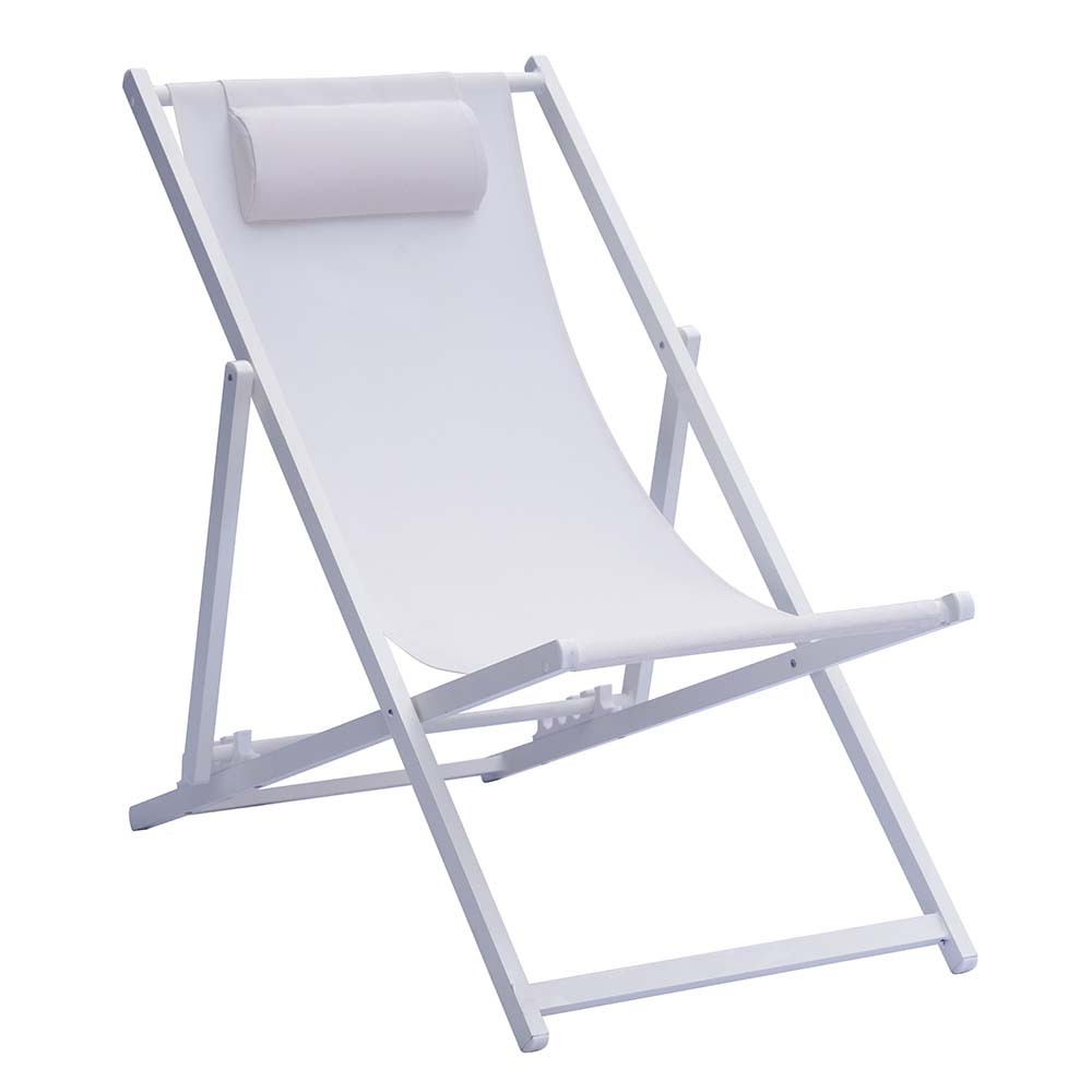 Folding garden deck chair with aluminium frame