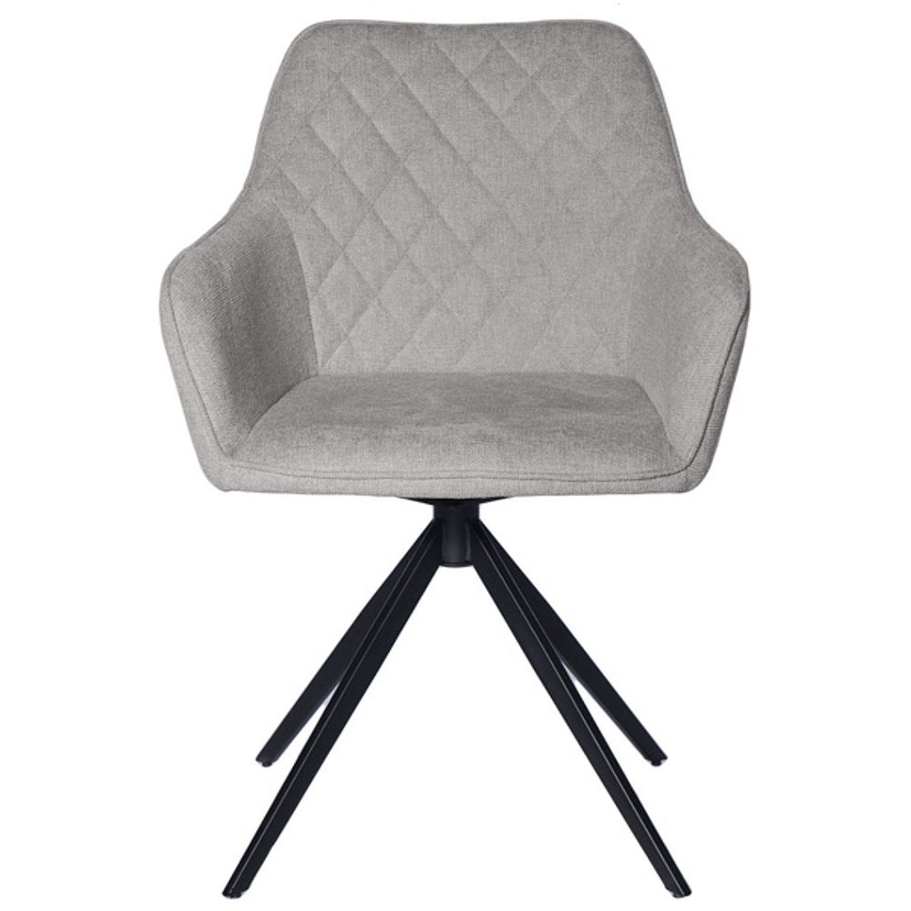 Padded swivel chairs set of 2 with black metal frame