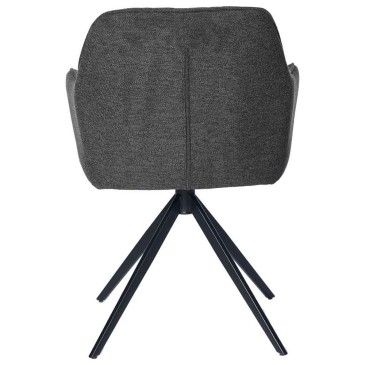 Padded swivel chairs set of 2 with black metal frame