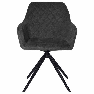 Padded swivel chairs set of 2 with black metal frame