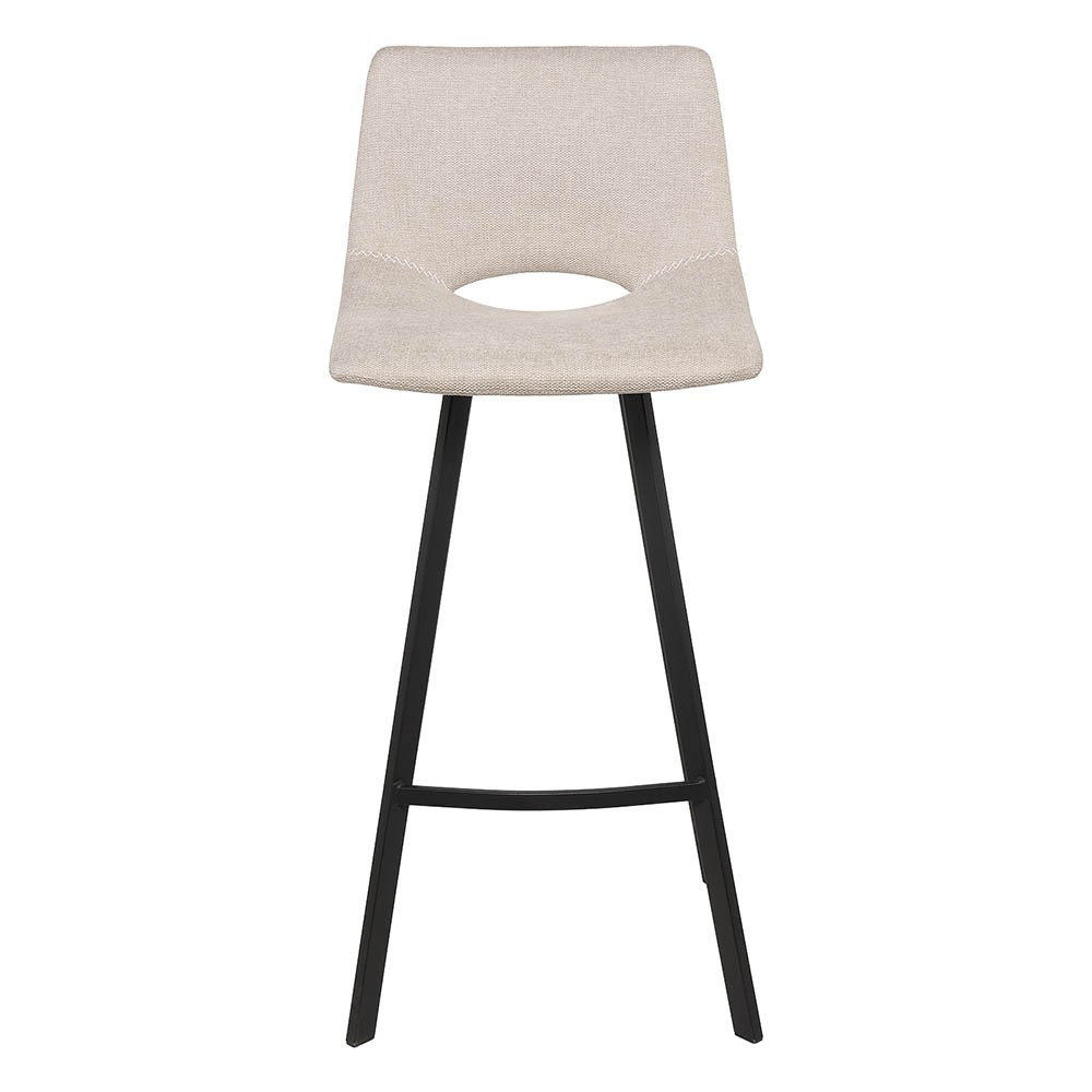 Set of high metal stools with padded seat