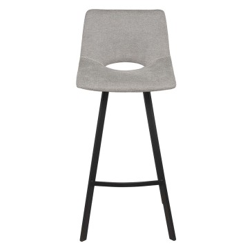 Set of high metal stools with padded seat