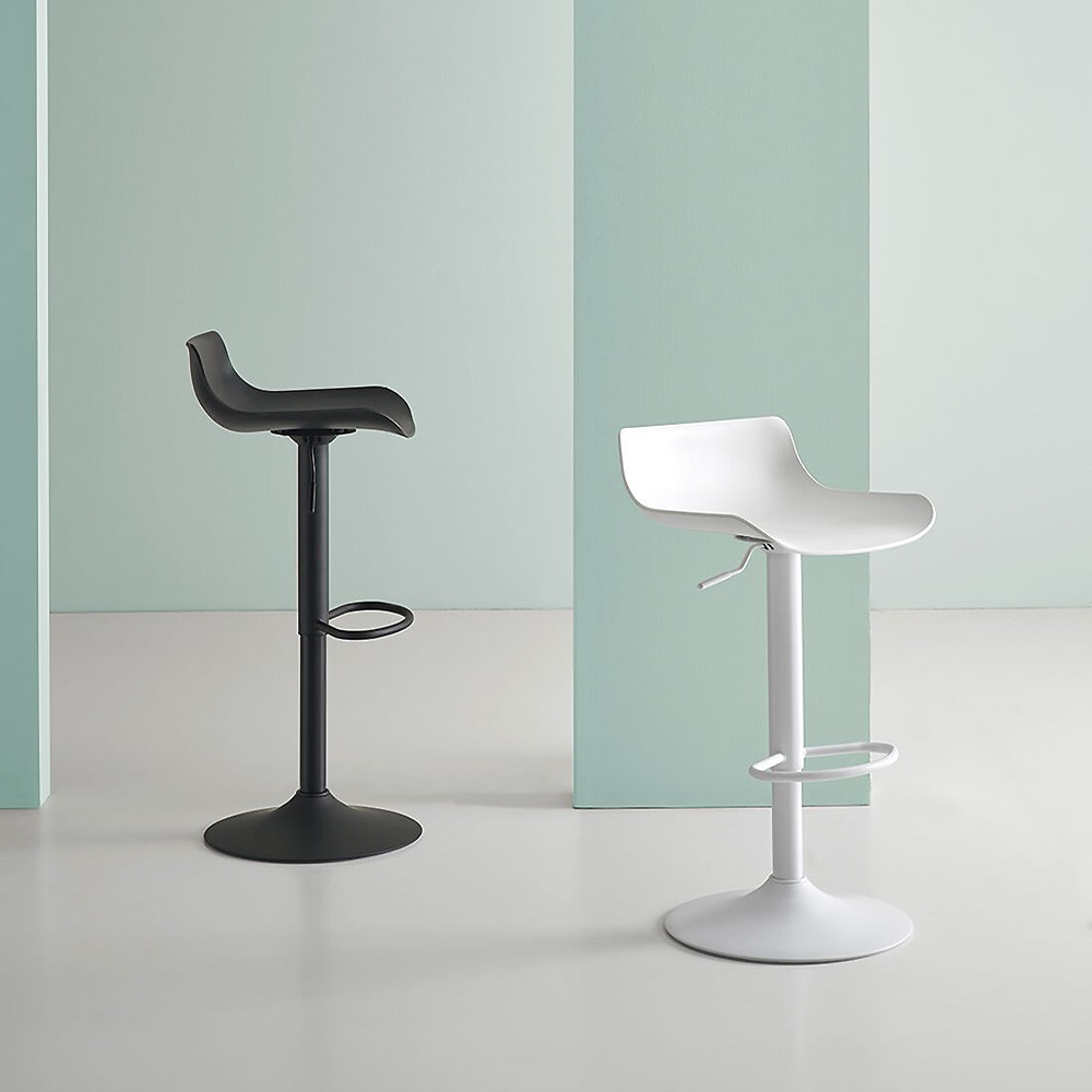 Stools with metal base and polypropylene structure and seat