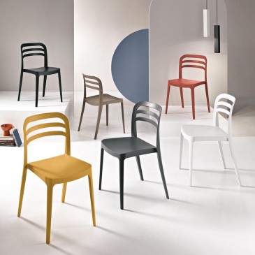 Ikone Casa Django chairs in polypropylene suitable for outdoor and indoor use