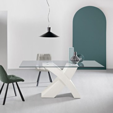 Raul glass table by ikone Casa suitable for kitchen or living room