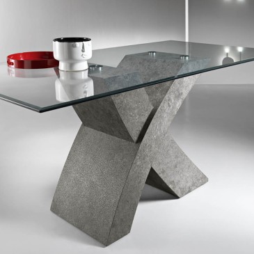 Raul glass table by ikone Casa suitable for kitchen or living room