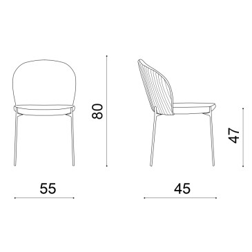 Verfijnde woon- of eetkamerstoelen bekleed met fluweel