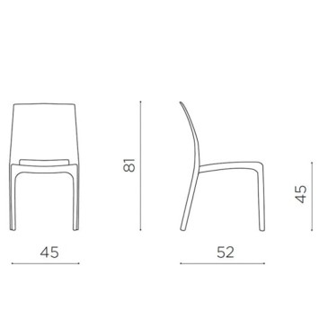 Chaise d'extérieur ou d'intérieur July par Ikone Casa, confortable et résistante