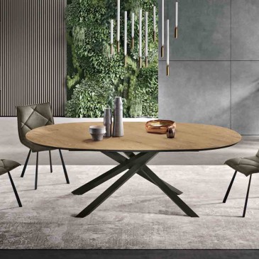 Table ovale en bois Ron di Capodarte adaptée au salon | kasa-store