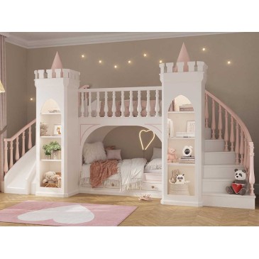 Dormitorio completo con temática de castillo de hadas adecuado para niñas