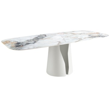 Mesa fija con tapa de mármol porcelánico de Angel Cerdà
