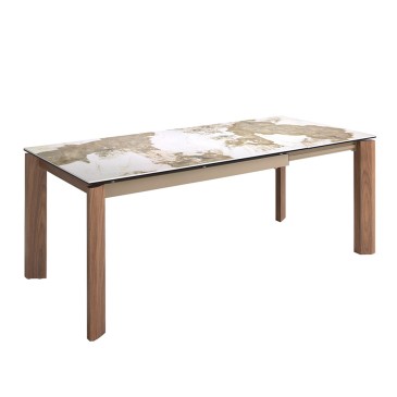 Angel Cerdà extendable porcelain marble table suitable for living rooms