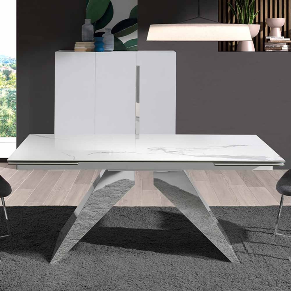 Mesa extensible con tapa de mármol porcelánico de Angel Cerdà