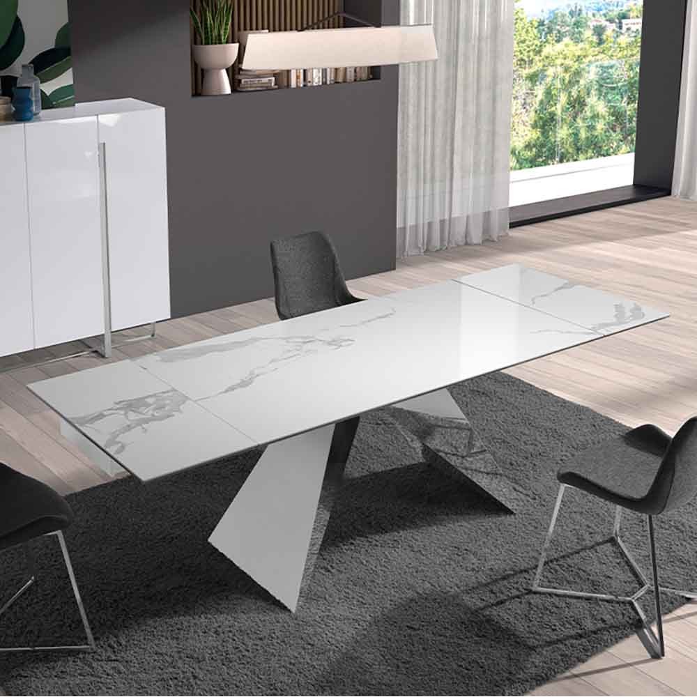 Mesa extensível com tampo em mármore porcelanato Angel Cerdà