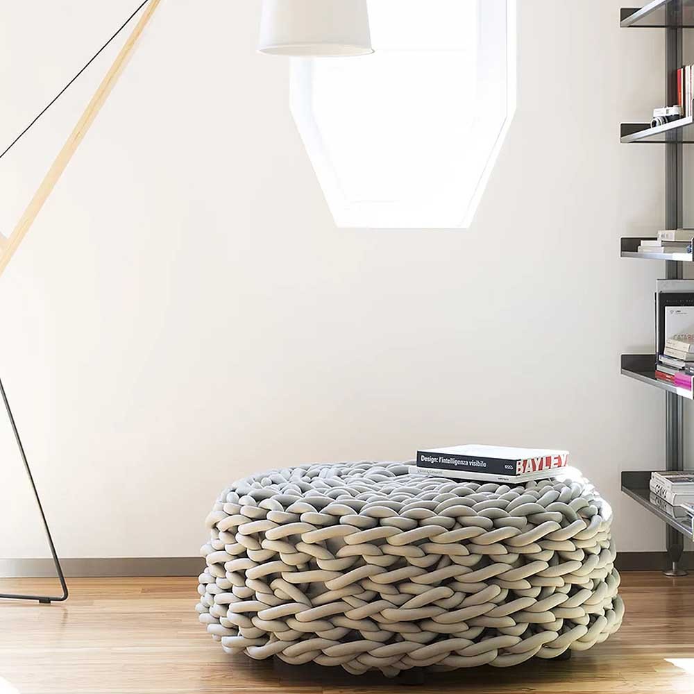 Covo Rebels pouf in neoprene rope for indoors and outdoors