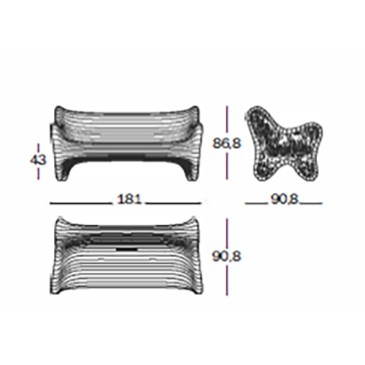 Magis In-Side-Außensofa, entworfen von Thomas Heatherwick