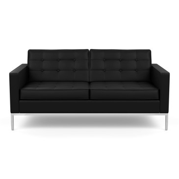 Re-edition of the Florence Knoll 2 or 3 seater sofa, upholstered in genuine leather.