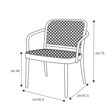 Cadeira longue 811 em palha Viena e faia Ton